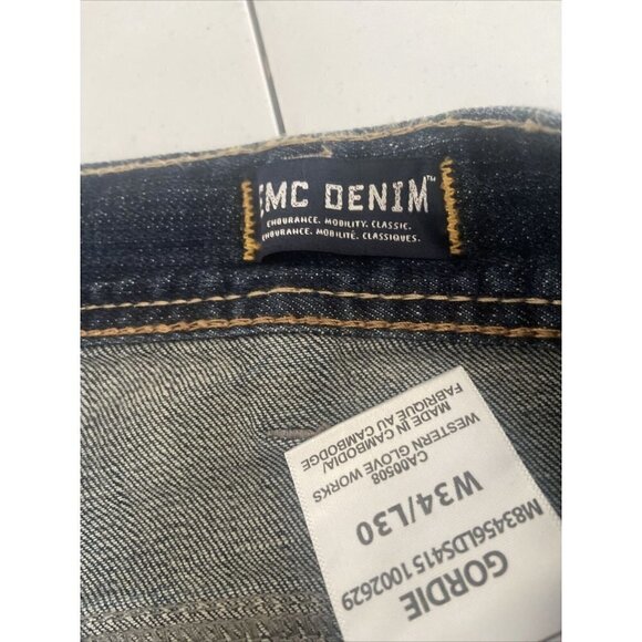 Silver Gordie 34x26 Men Relaxed Straight Denim Jeans Hemmed - Picture 5 of 10